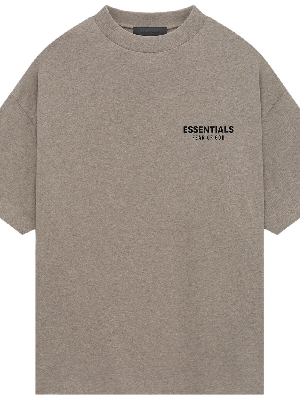 Fear of God Essentials Short Sleeve T-Shirt in Taupe with Black Logo